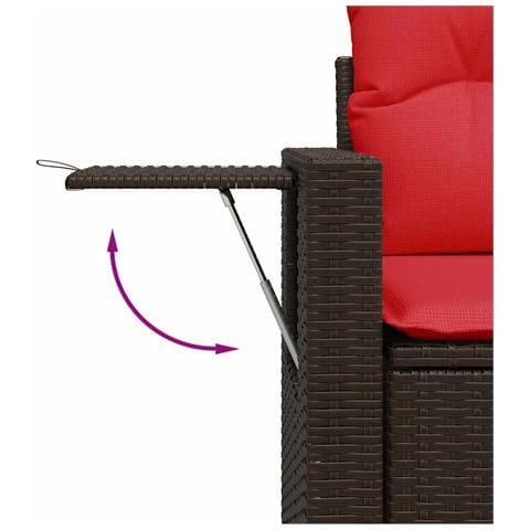 Set Divani da Giardino 8 pz con Cuscini Marrone in Polyrattan - Foto 9