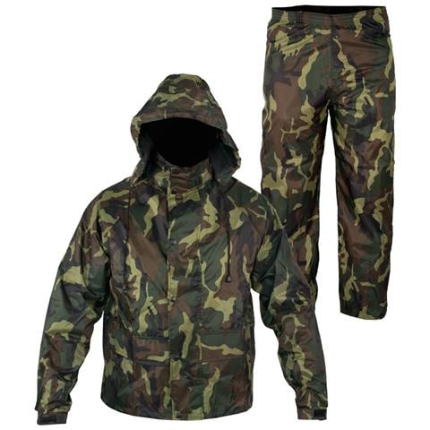 Tuta Antipioggia Completo Impermeabile Cappuccio Caccia Pesca Verde Xl - Foto 1