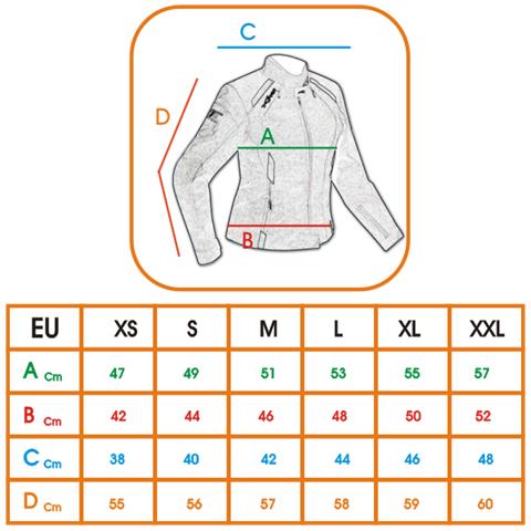 Donna Giacca Moto Tessuto Impermeabile Traspirante Riflettente Rosso Xl - Foto 5