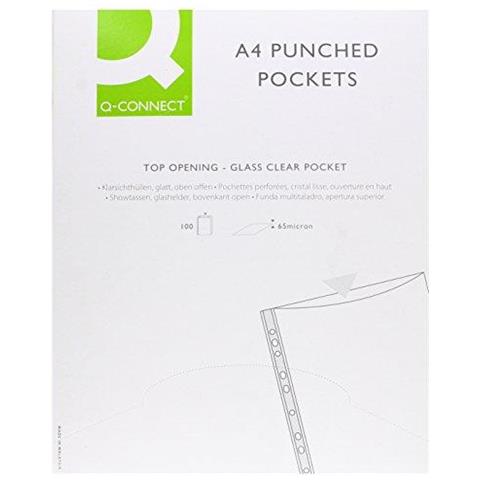 Delux Perforato Pocket Apertura Superiore Verde Striscia A4 Cancella (confezione Da 100)  - Foto 1