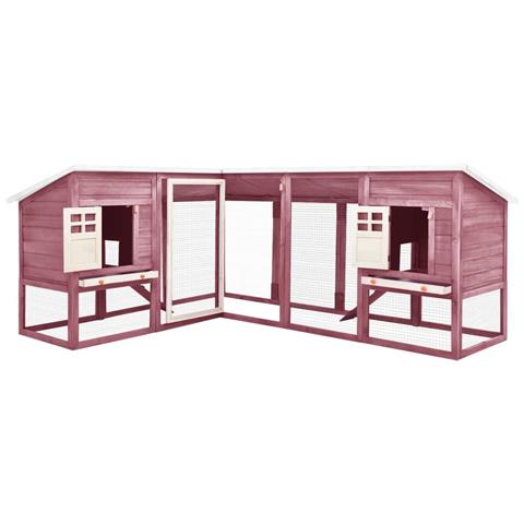 Conigliera Per Esterni Grande Mocca E Bianca In Legno Di Abete - Foto 1