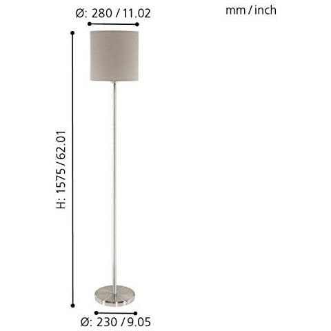 PASTERI, Nichel, Grigio talpa, Tessuto, Acciaio, IP20, II, Soggiorno, E27 - Foto 2