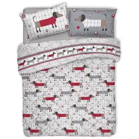 Trapuntino Piumino Estivo Linea Pensieri Delicati Disegno Bassotti Colore Rosso Matrimoniale Rosso - Foto 1