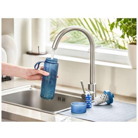 Awp2712blr / 10 Borraccia Bicicletta, Uso Quotidiano, Fitness, Trekking, Sport 590 Ml Polietilene A Bassa Densità Lineare (lldpe) Nero, Blu - Foto 2