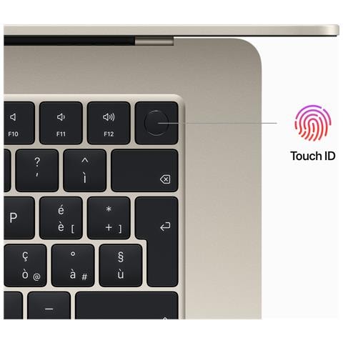 MacBook Air M M2 Computer portatile 38,9 cm (15.3") 8 GB 512 GB SSD Wi-Fi 6 (802.11ax) macOS Ventura Beige - Foto 2