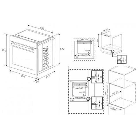 Forno Elettrico da Incasso b300 BBIE12301XFP Capacità 72 L elettrico Potenza 2600 W Colore Nero - Foto 5