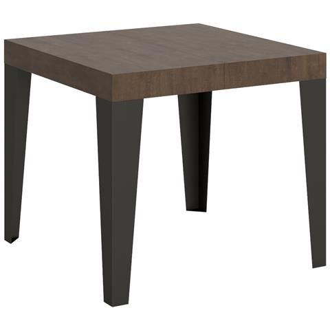 Tavolo Allungabile 90x90/246 Cm Flame Telaio Antracite - Noce - Foto 5