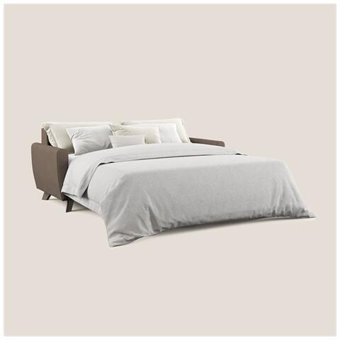 Callisto Divano letto matrimoniale in tessuto morbido impermeabile T02 208 cm (mat. 160x197) marrone - Foto 2