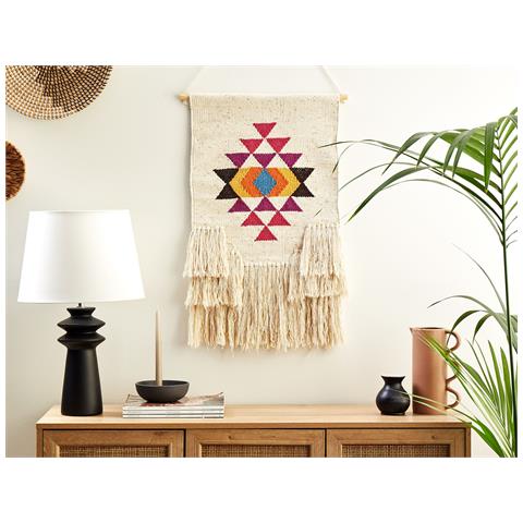 Decorazione Da Parete In Tessuto Vehari Rettangolare Cotone Multicolore - Foto 1