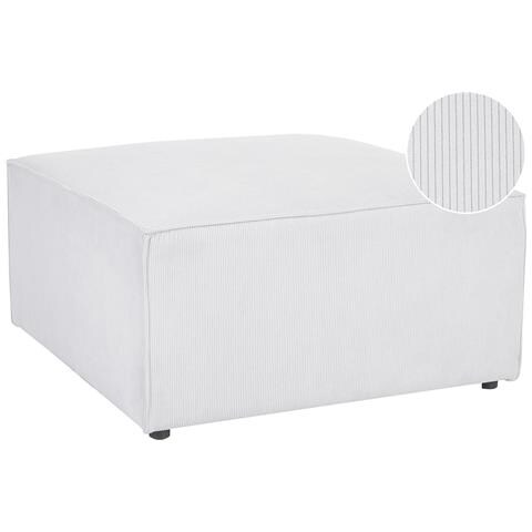 Ottomana Velluto A Costa Bianco Sporco 83 X 83 Cm Lemvig - Foto 2