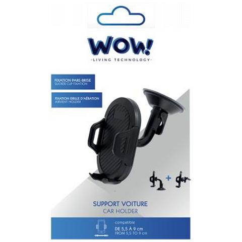 Supporto Auto Regolabile Per Smartphone 2 In 1 Parabrezza Ventilazione, Nero - Foto 2