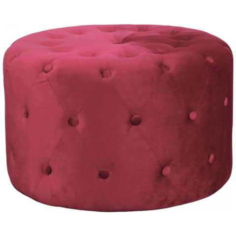 Pouf Seduta Rotondo 67 Cm Rivestito In Velluto Morbido E Colorato Softy - Darkred - Foto 1