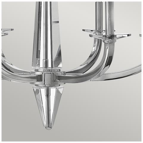 Lampadario Industrial Nordico Ascher Acciaio Nichel Lucido Cristallo 6 Luci E14 - Foto 4