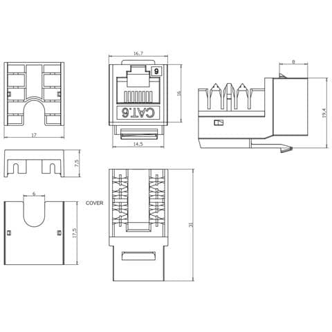 Kit 24 Frutti Cat. 6 Utp 90 Keystone Con Pinza Crimpatrice - Foto 2