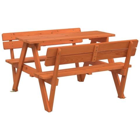 Tavolo Da Picnic Per 4 Bambini Con Foro Ombrellone Legno Abete - Foto 2