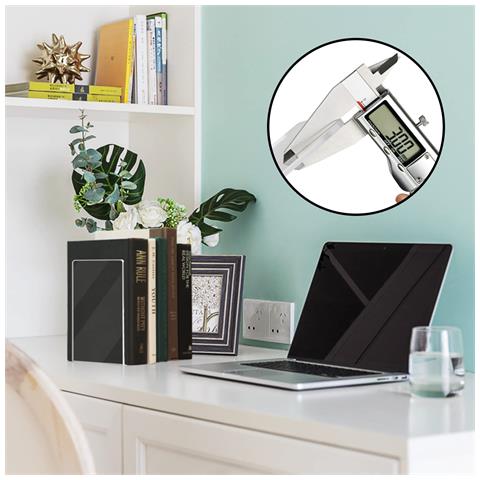 Fermalibri In Acrilico, Confezione Da 4, Fermalibri Trasparenti, Riutilizzabili, Portalibri Adatti Per La Scrivania Della Camera Da Letto Della Biblioteca Dell'ufficio Scolastico Transparent - Foto 4