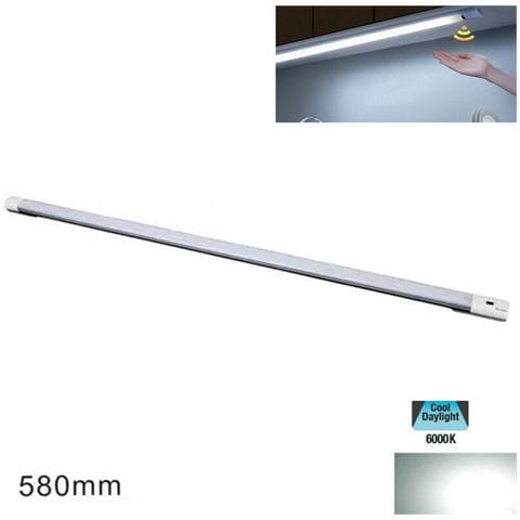 Barra A Led Cucina Armadio Luce Fredda Sensore Movimento Mano Ricaricabile 58cm - Foto 1