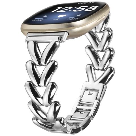 Cinturino Per Orologio In Acciaio Inossidabile Fitbit Versa 4 Silver - Foto 1