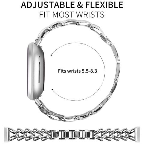 Cinturino Per Orologio In Acciaio Inossidabile Fitbit Versa 4 Silver - Foto 2