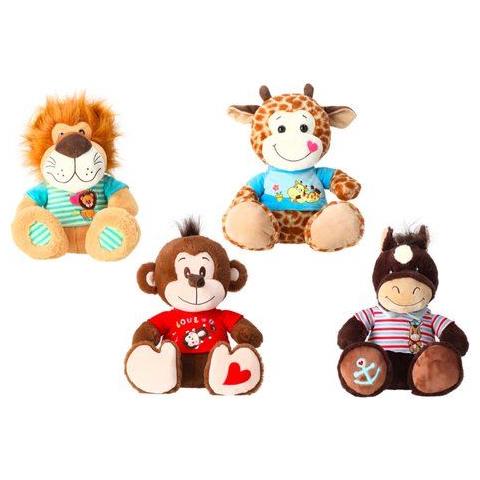 Peluche Globo 83439 Pelux Animale Seduto Con T-shirt Assortito - Foto 1