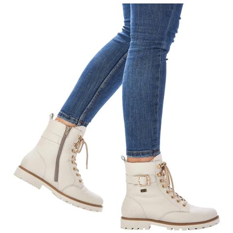 White Casual Closed Ladies Mid Height Boots Stivaletti Pelle Scarpe Donna Bianco Eu 41, D8475-80 - Foto 2