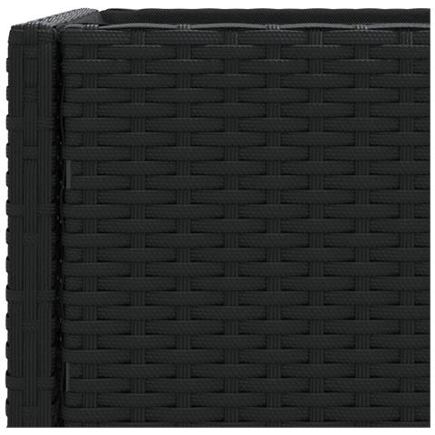 Fioriera da Giardino con Ripiano Nera in Polyrattan - Foto 10