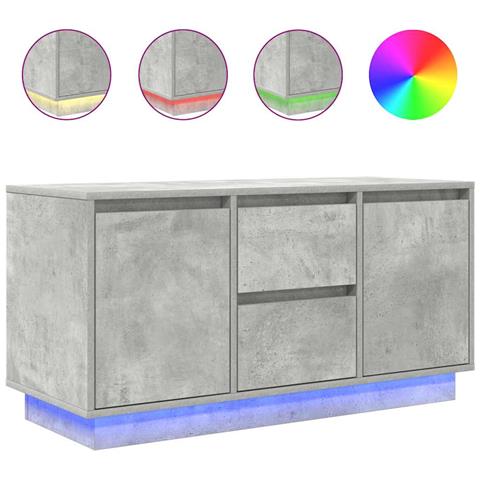 Mobile Porta TV con Luci LED Grigio Cemento 100x41x50 cm - Foto 1
