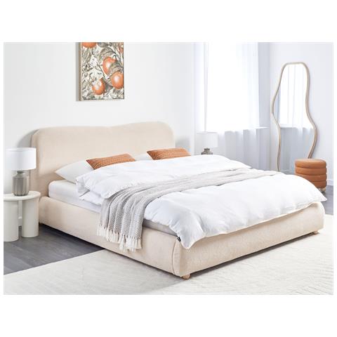 Letto Contenitore Bouclé Blagnac 180 X 200 Cm Beige Chiaro - Foto 1
