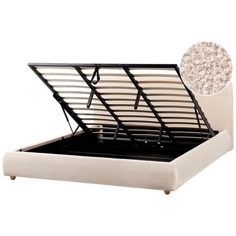 Letto Contenitore Bouclé Blagnac 180 X 200 Cm Beige Chiaro - Foto 2