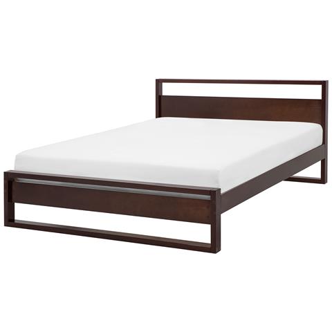 Letto Legno Di Pino Giulia 160 X 200 Cm Marrone Scuro - Foto 2