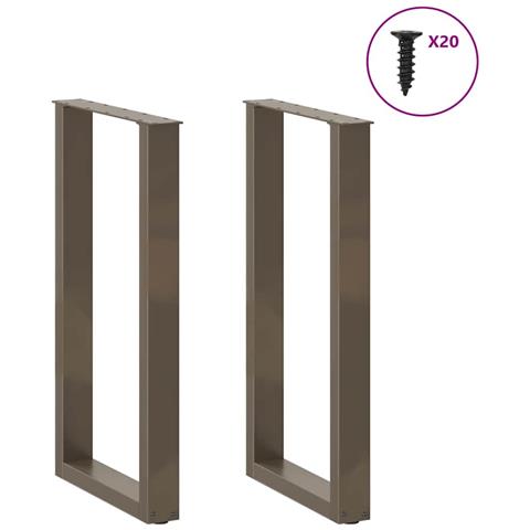 Gambe Tavolino Caffè A U 2 Pz 40x(90-91) Cm In Acciaio - Foto 3