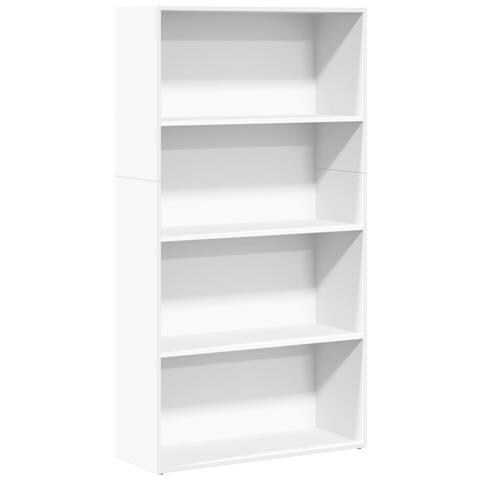 Libreria Bianca 80x30x152 Cm In Legno Multistrato - Foto 2