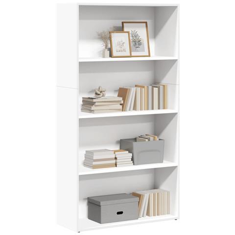 Libreria Bianca 80x30x152 Cm In Legno Multistrato - Foto 1