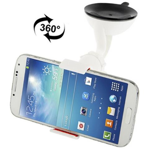 Supporto Car Holder Auto O Universale Stand A Ventosa Da Parabrezza White-red Per Smartphone - Foto 1