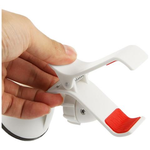 Supporto Car Holder Auto O Universale Stand A Ventosa Da Parabrezza White-red Per Smartphone - Foto 5