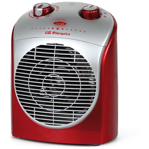 Riscaldatore Ambiente Elettrico FH5026 con Ventilatore 2 Livelli di Velocità Potenza 2200 W Colore Rosso Argento - Foto 1