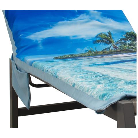 Lettino Mare Microfibra Lettino Con Cuscino E Tasche Modello Trip Lettino Spiaggia - Foto 2