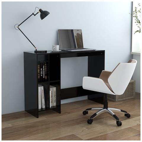 Lusso Casadino -  Scrivania Per Portatile Nera 102,5x35x75 Cm Legno Multistrato - Foto 6