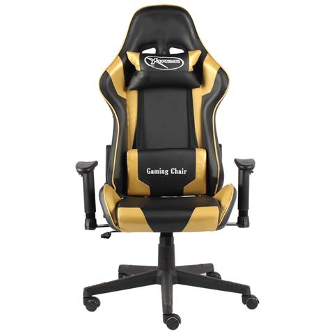 Lusso Casadino - Sedia Da Gaming Girevole Oro In Pvc - Foto 1