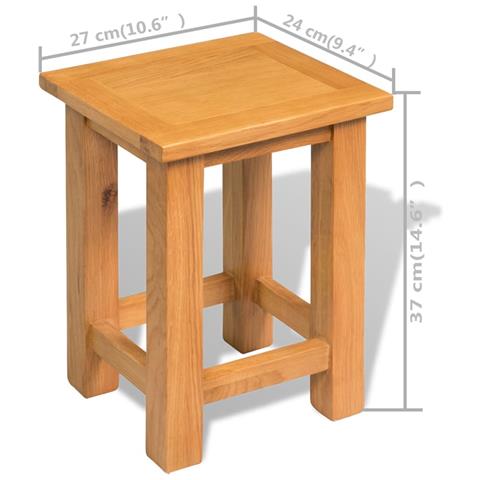 Tavolini Da Salotto 2 Pz 27x24x37 Cm Legno Massello Di Rovere - Foto 6