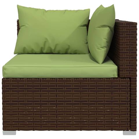 Set Divani Da Giardino 7 Pz Con Cuscini In Polyrattan Marrone - Foto 2