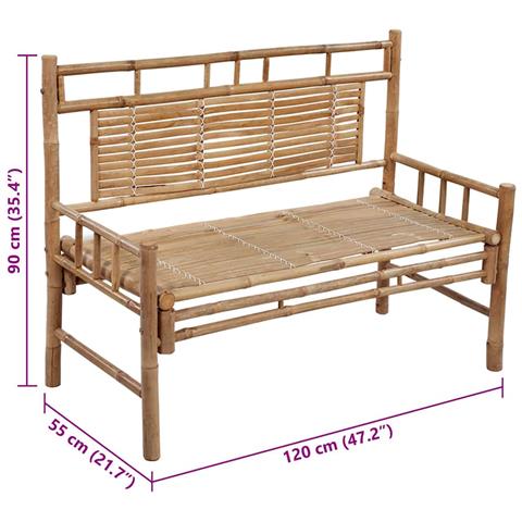 Lusso Casadino -  Panca Da Giardino Con Cuscino 120 Cm In Bambù - Foto 8