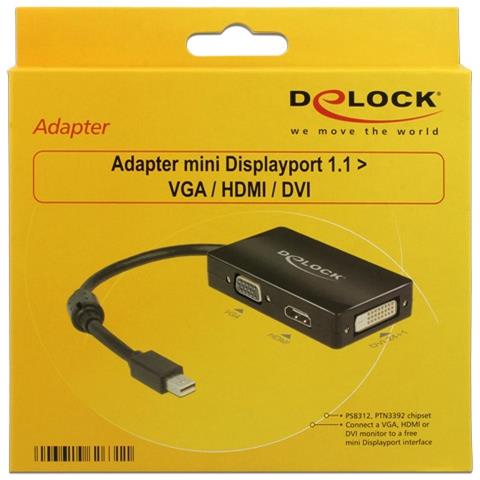 0.16m DisplayPort /VGA + HDMI + DVI 0,16 m Mini DisplayPort VGA (D-Sub) + HDMI + DVI Nero - Foto 2