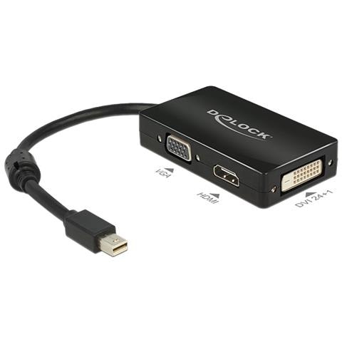 0.16m DisplayPort /VGA + HDMI + DVI 0,16 m Mini DisplayPort VGA (D-Sub) + HDMI + DVI Nero - Foto 1