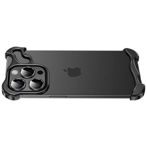 Custodia Unica Con Struttura In Metallo + Pellicola Per Obiettivo Per Iphone 12 Pro Max Black - Foto 4