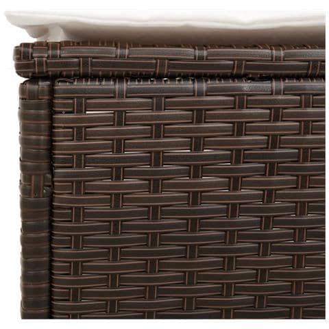 Lettino Prendisole con Tavolo e Cuscino Marrone in Polyrattan - Foto 9