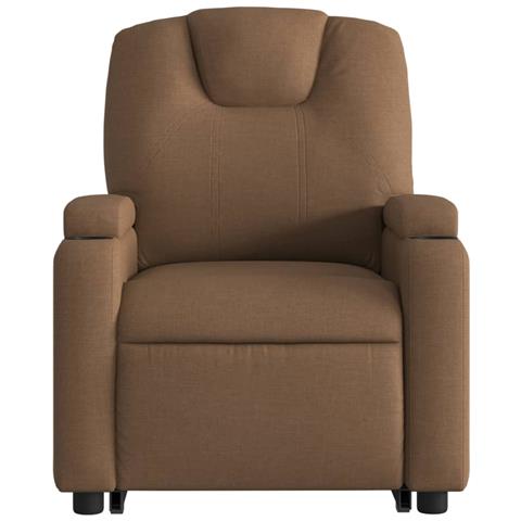 Poltrona Alzapersona Reclinabile Elettrica Marrone Tessuto - Foto 9