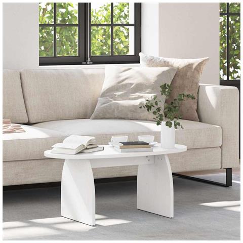 Tavolino da salotto Bianco 80 x 40 x 35 cm - Foto 2