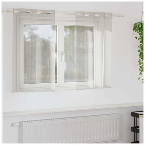 Tende con tende 2 pcs Crema Poliestere - Foto 2