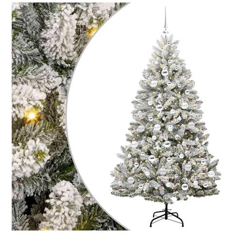 Albero di Natale artificiale con 300 LED Verde e Bianco 180 cm - Foto 1